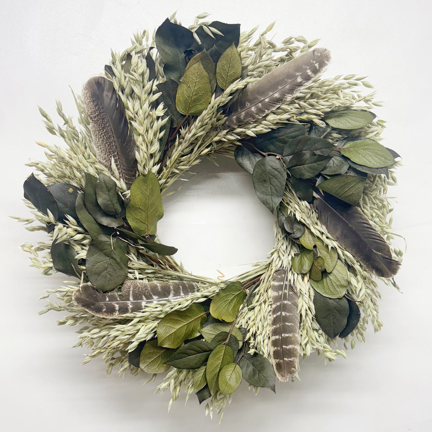 Dried and Preserved Turkey Feather Glade Wreath