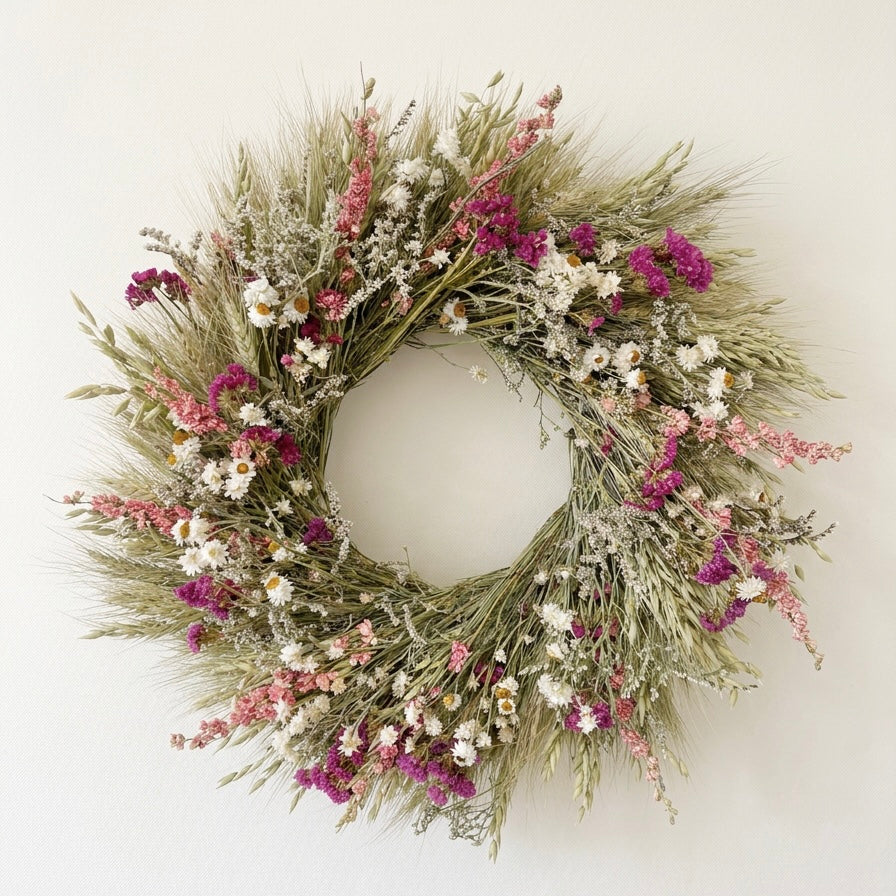 Dried Pinky Prairie Wreath