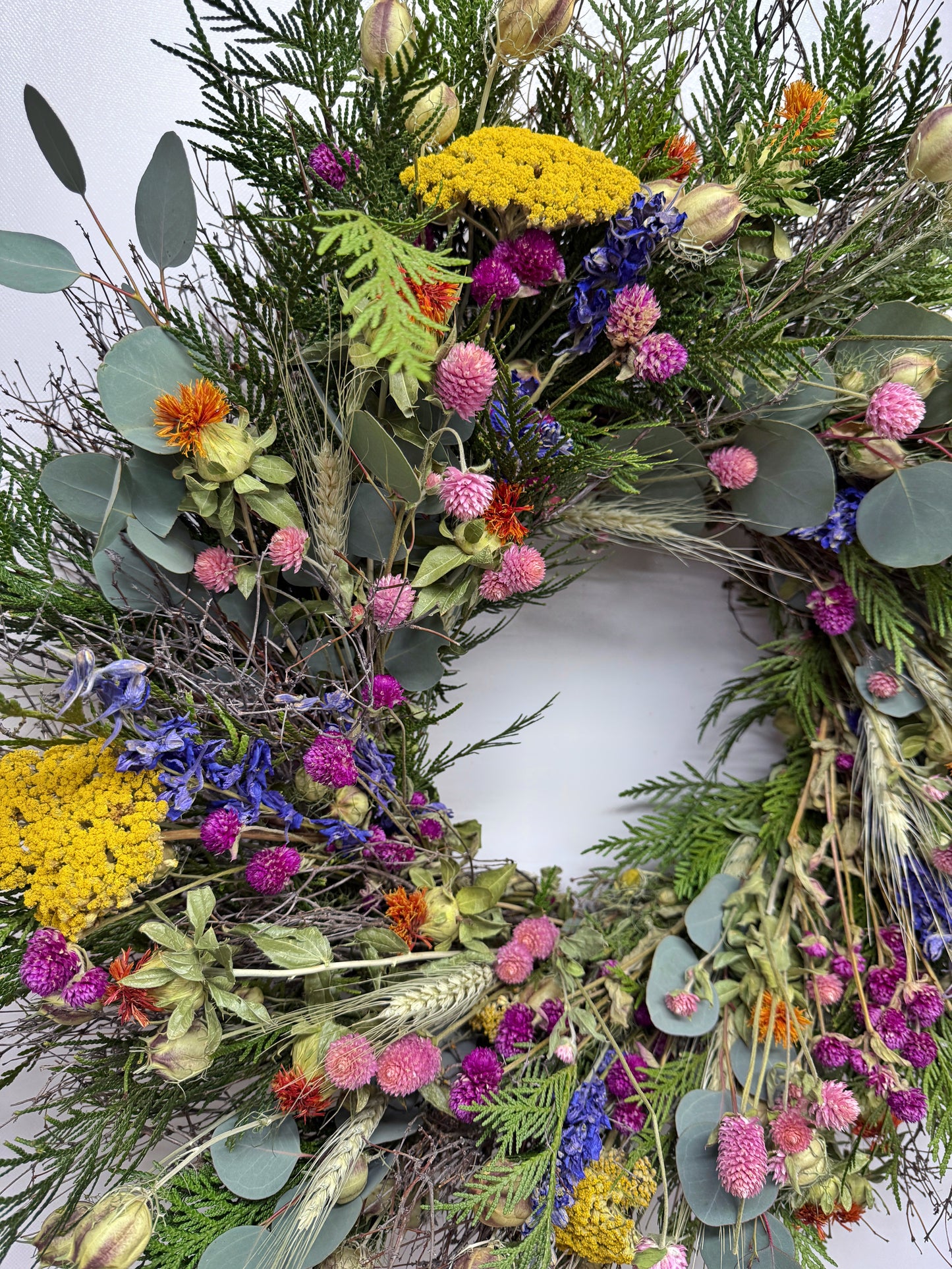 Dried Blooming Hillside Wreath