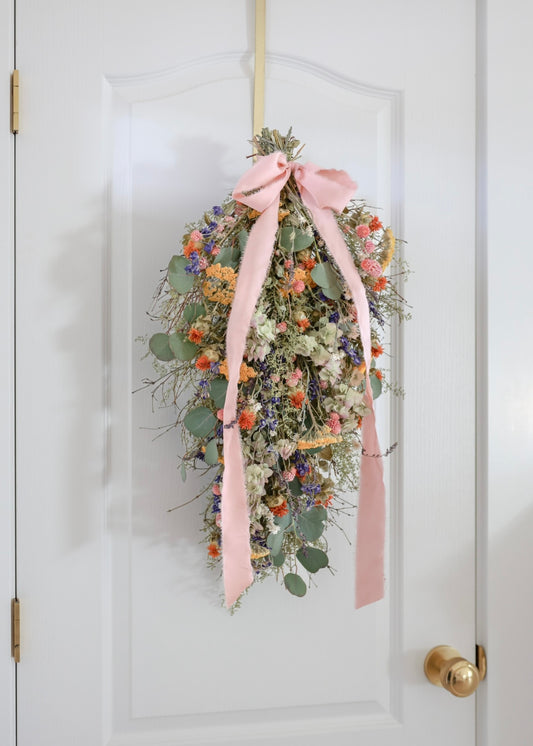 Dried Spring Reverie Door Greeter Swag