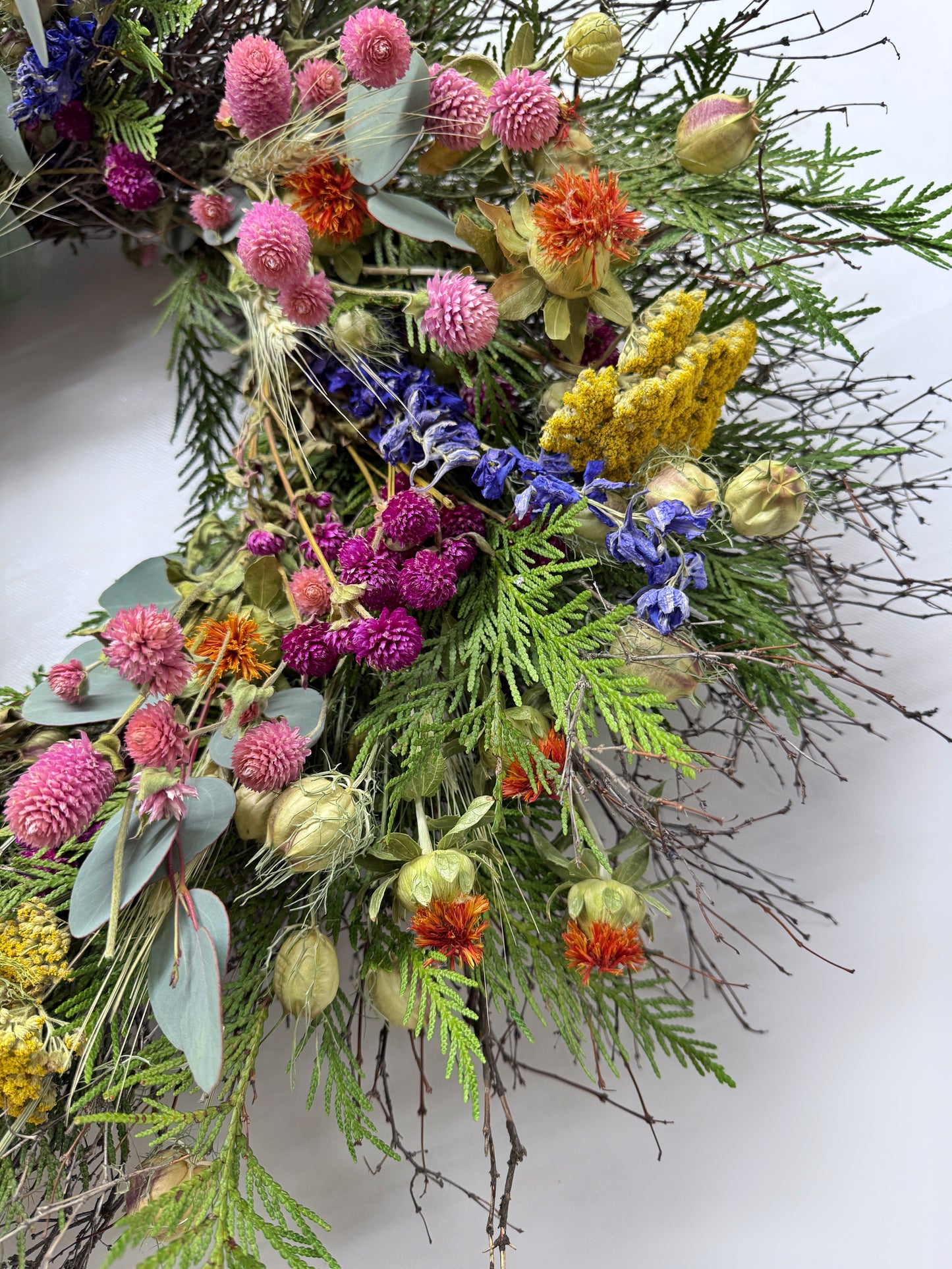 Dried Blooming Hillside Wreath