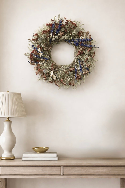 Dried American Botanical Wreath