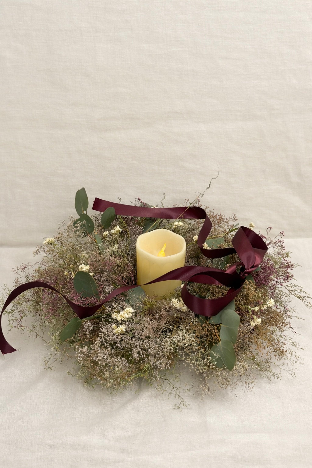 Dried Pearly Gypsophila Centerpiece
