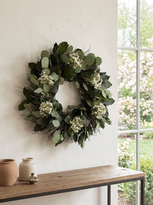 Dried and Preserved Elysian Fields Wreath