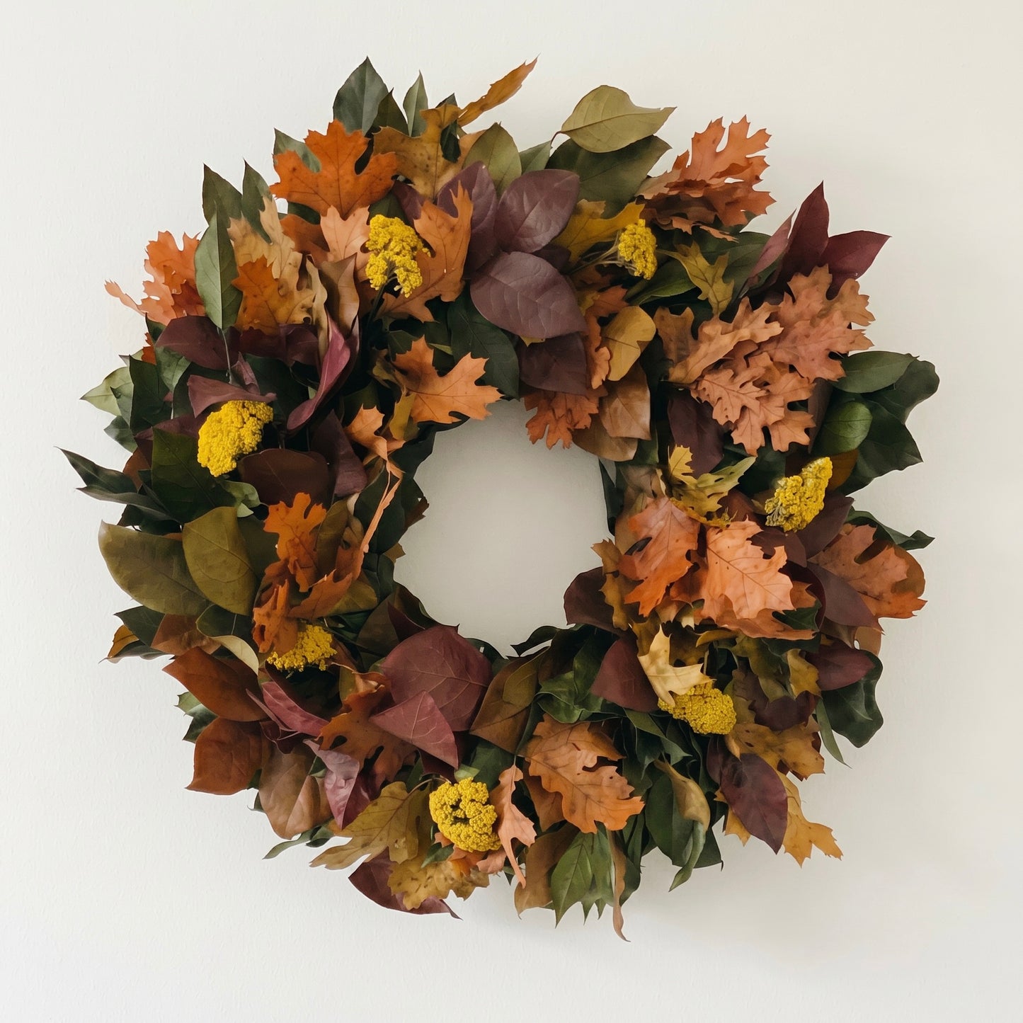 Dried and Preserved Fall Leaves Manor Wreath
