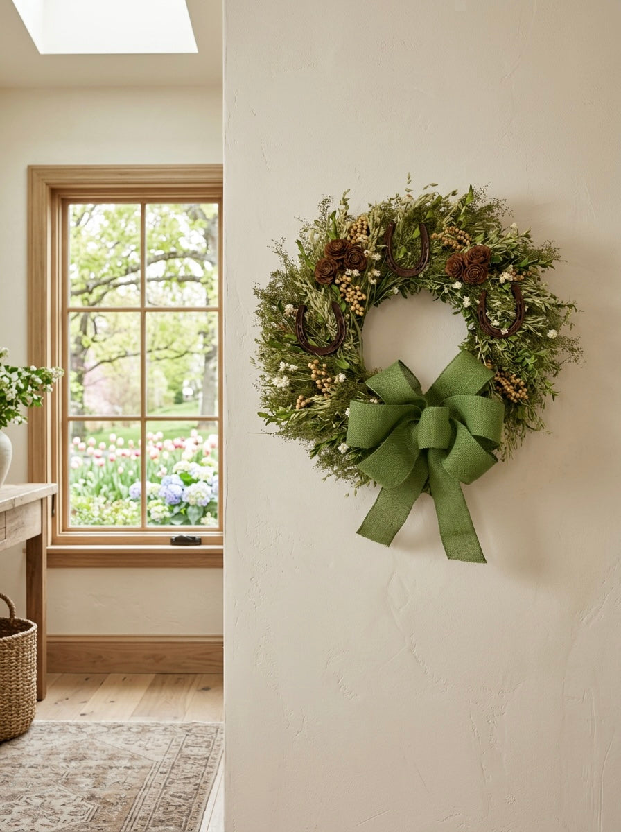 Dried Equestrian Horseshoe Wreath