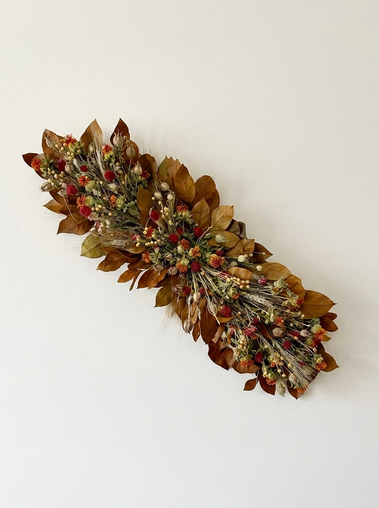 Dried and Preserved Fall Skies Centerpiece