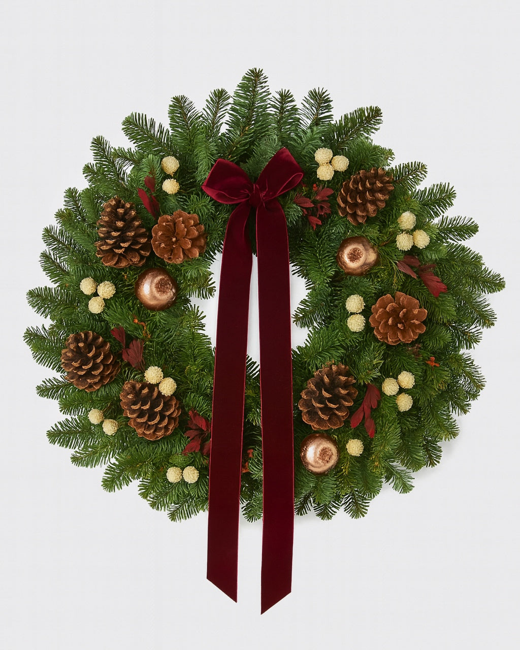Fresh Evergreens Alpine Garnet Wreath