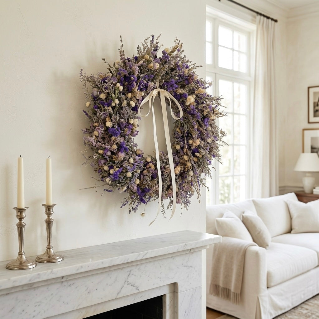 Dried Purple Meadow Wreath