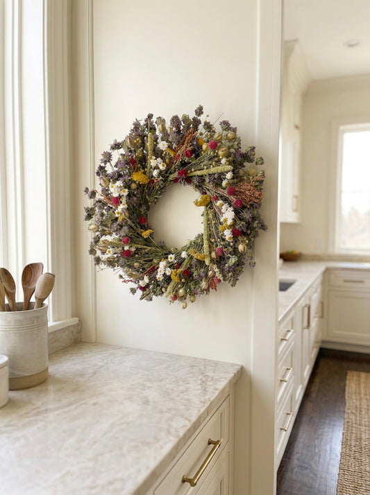 Dried Honey Field Wreath