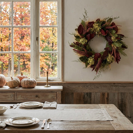 Dried and Preserved Lorne Burgundy Wreath