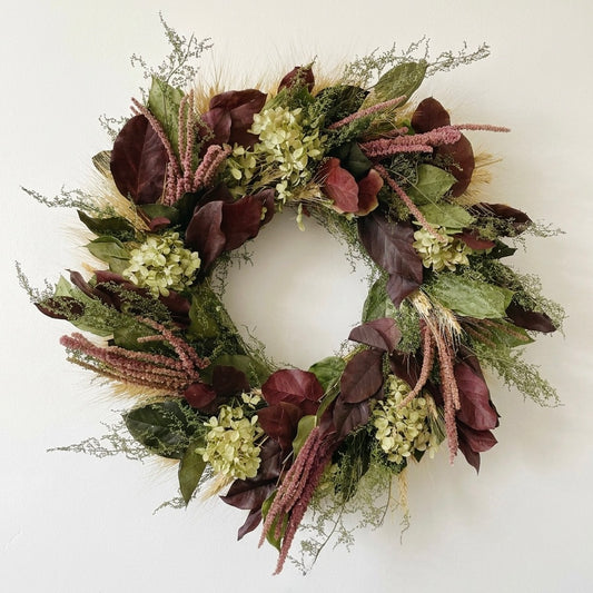 Dried and Preserved Lorne Burgundy Wreath