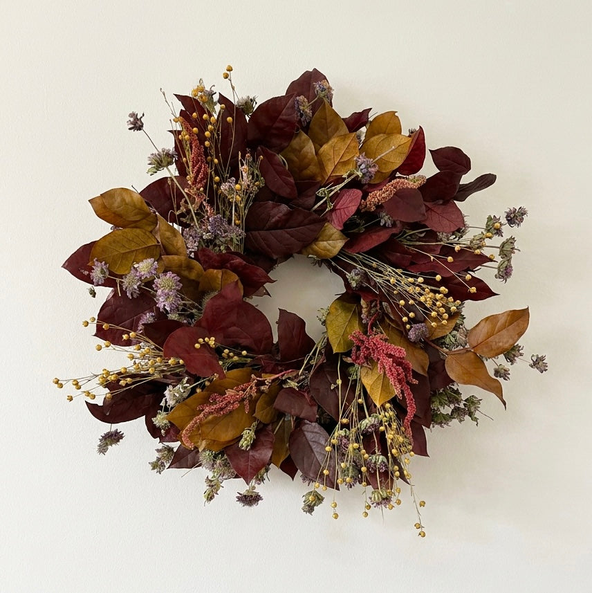 Dried and Preserved Laurel Amaranth Wreath