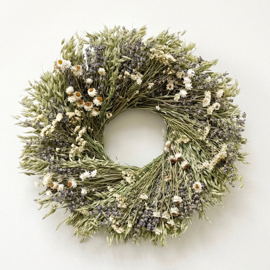Dried Lavender Linen Wreath