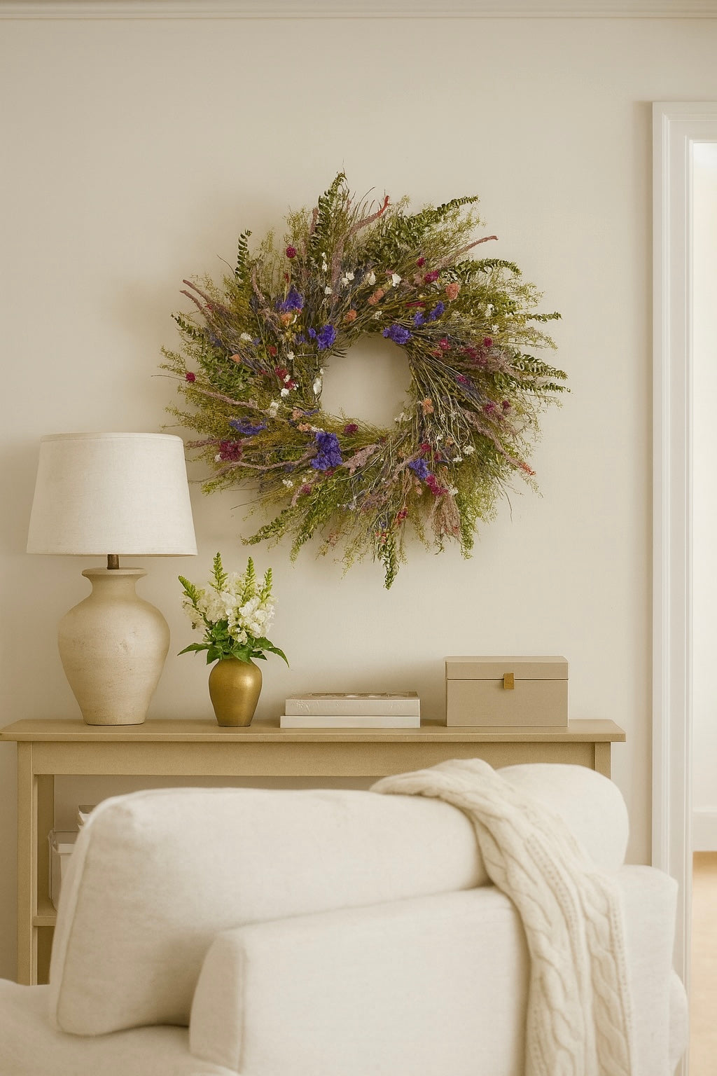 Dried Moon Fern Wreath