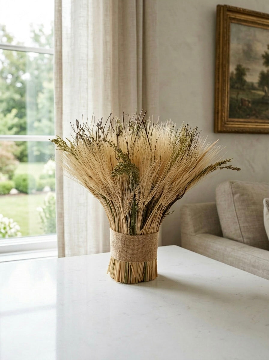 Dried Carlisle Wheat Stack Centerpiece