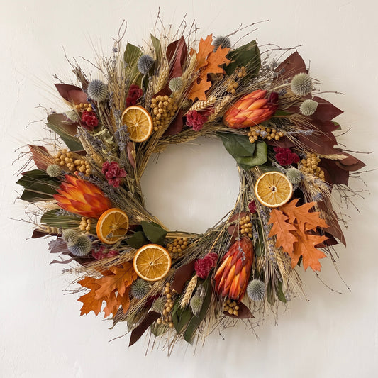 Dried and Preserved Autumn Bounty Wreath