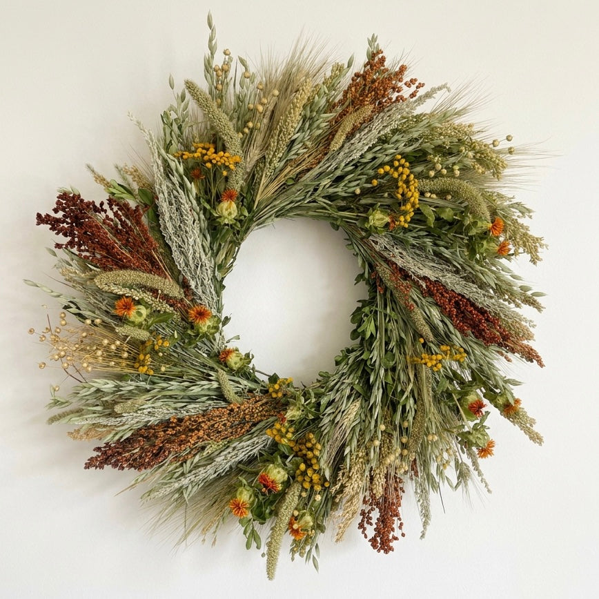 Dried Carnelian Fall Wreath