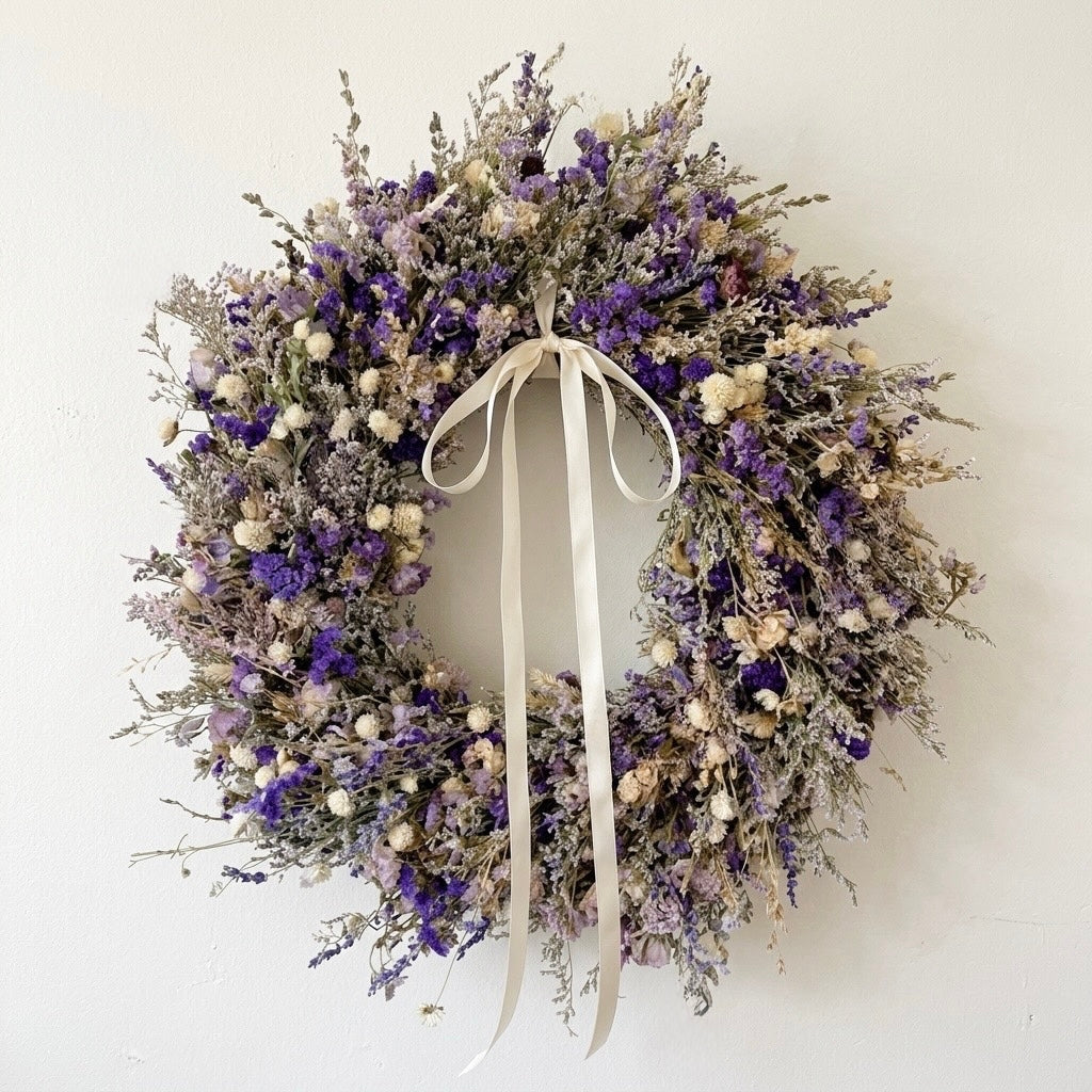Dried Purple Meadow Wreath
