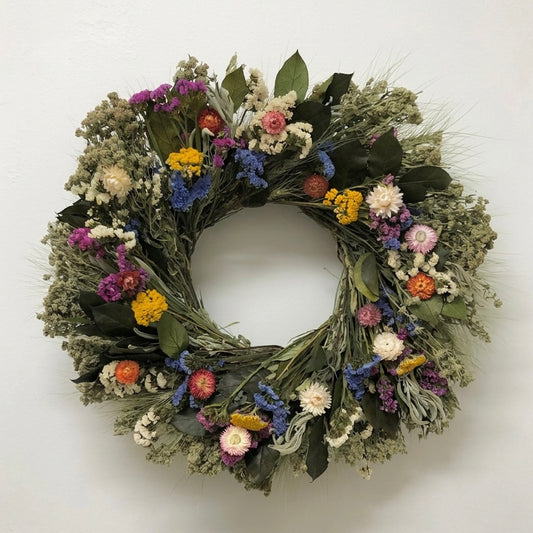Dried and Preserved Colorful Spring Wreath