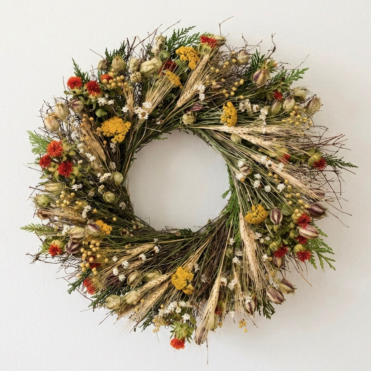 Dried Fall Colors Wreath