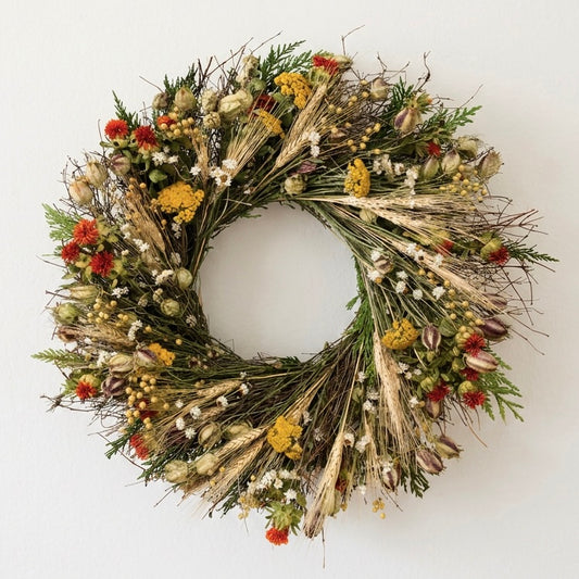 Dried Fall Colors Wreath