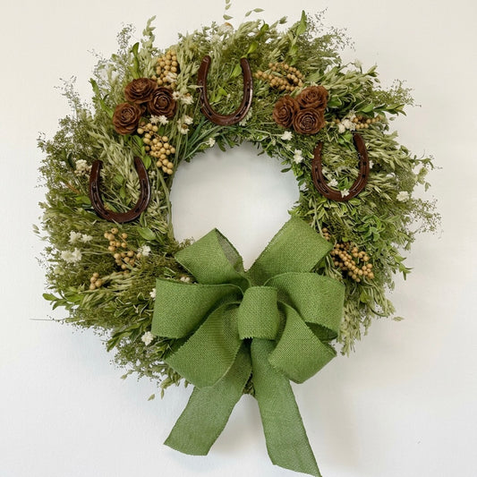 Dried Equestrian Horseshoe Wreath