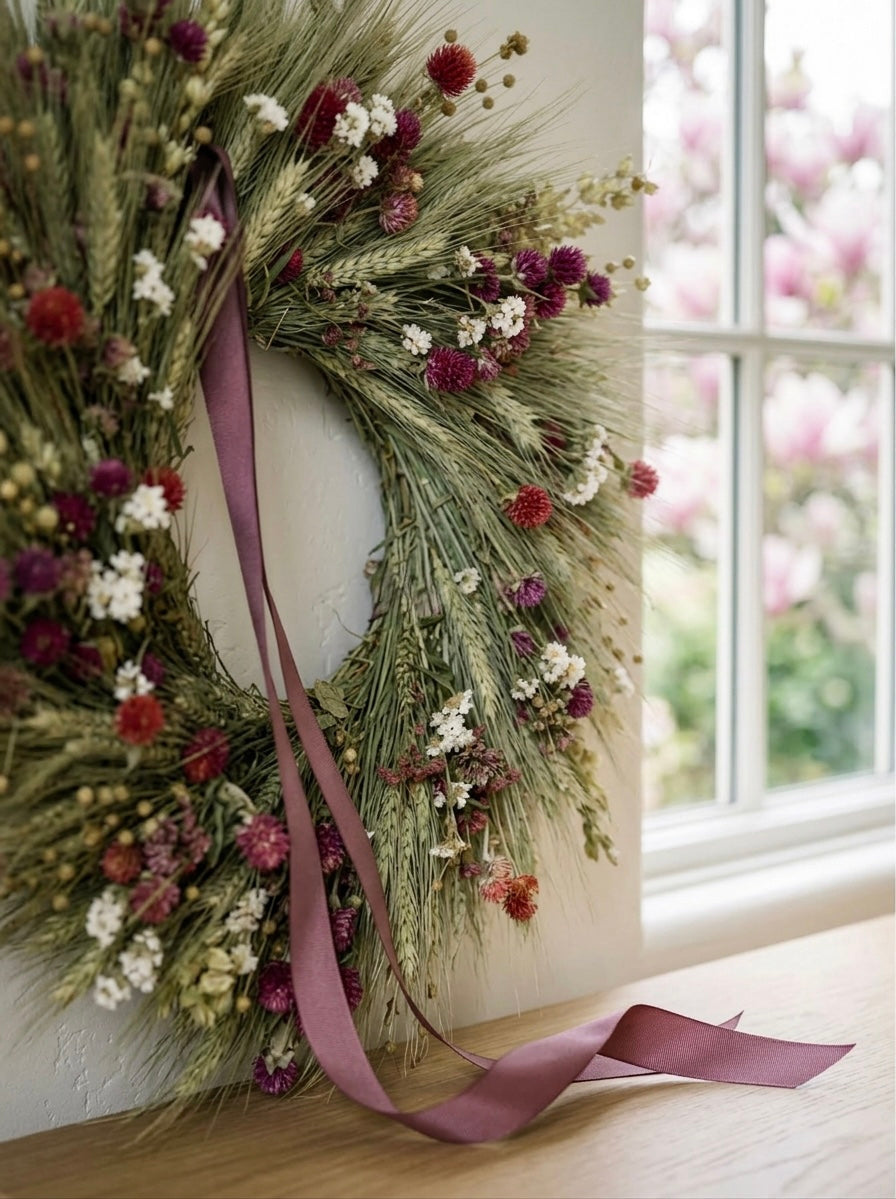 Dried Harvest Hymn Wreath