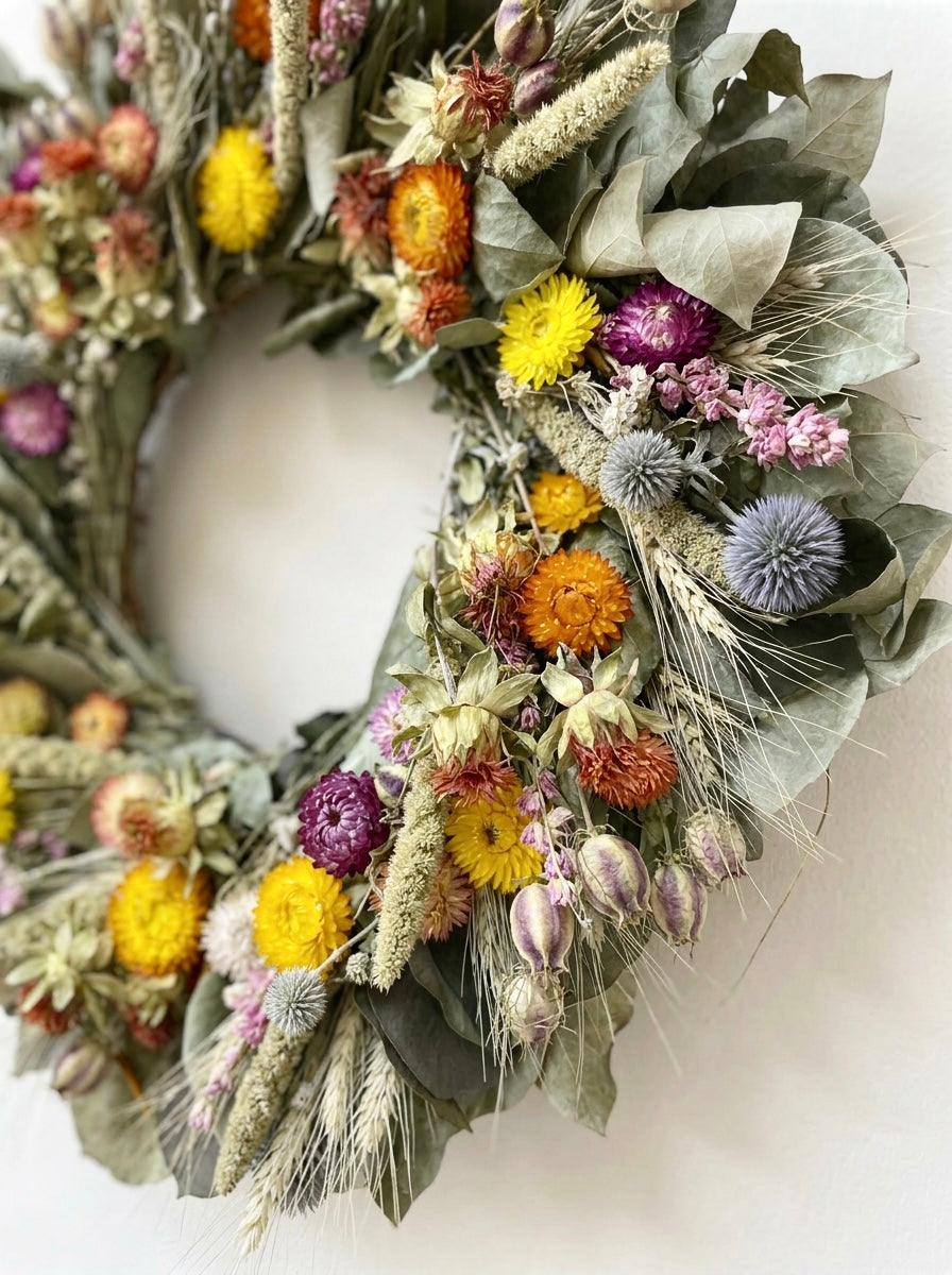 Dried and Preserved Hayfield Cottage Wreath