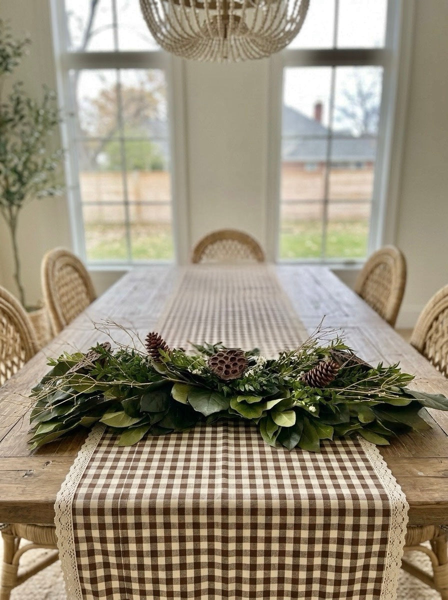 Dried and Preserved Earthy Greens Centerpiece