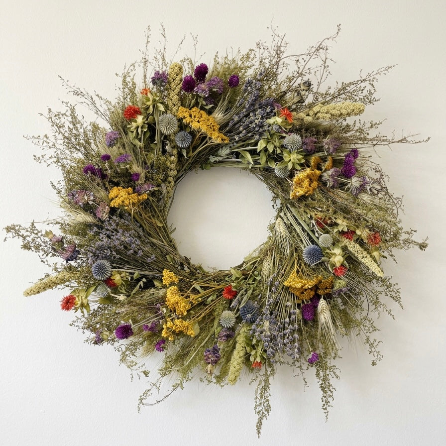 Dried Wild Everlastings Wreath