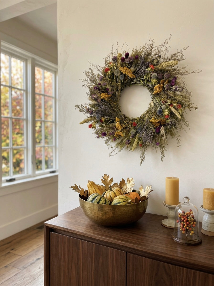 Dried Wild Everlastings Wreath