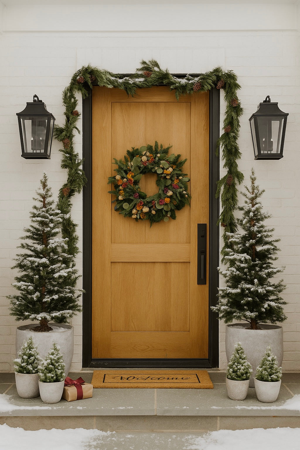 Fresh Evergreens Botanical Yuletide Wreath