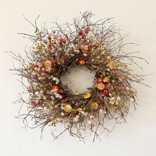 Dried Eden Strawflowers Wreath