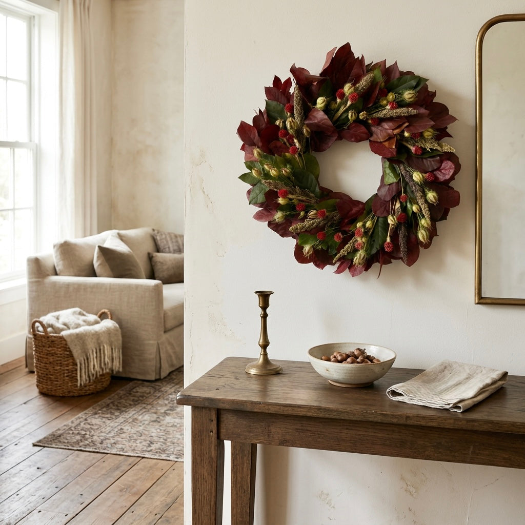 Dried and Preserved Leafy Forest Wreath