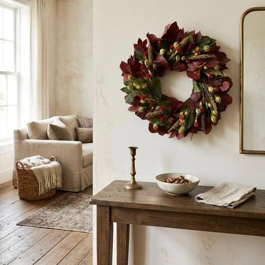 Dried and Preserved Leafy Forest Wreath