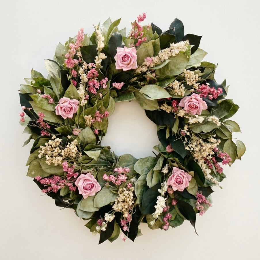 Dried and Preserved English Rose Wreath