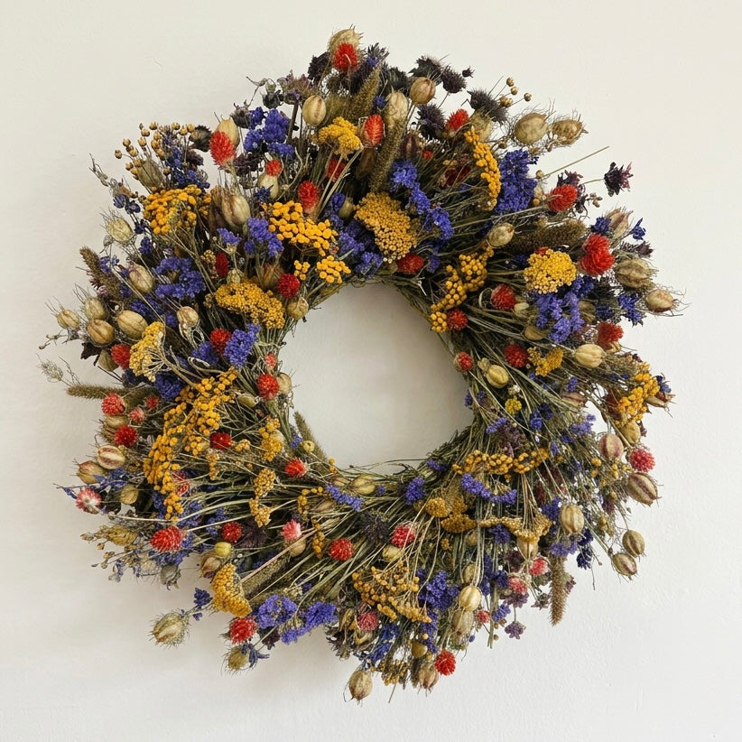Dried Swedish Everlasting Summer Wreath