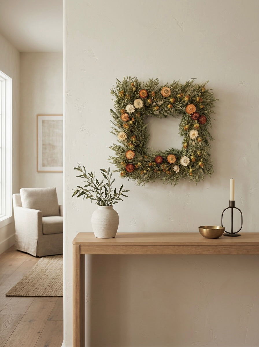 Dried Soleil Square Wreath