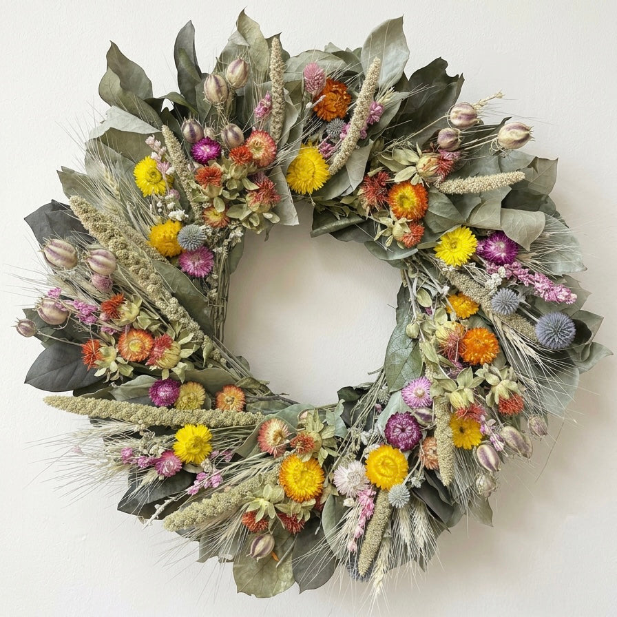 Dried and Preserved Hayfield Cottage Wreath