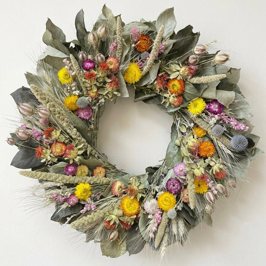 Dried and Preserved Hayfield Cottage Wreath