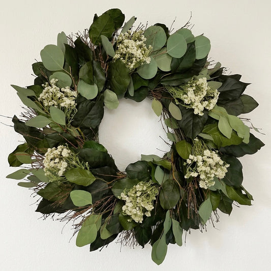 Dried and Preserved Elysian Fields Wreath