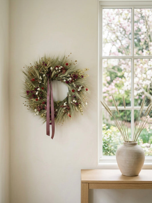 Dried Harvest Hymn Wreath