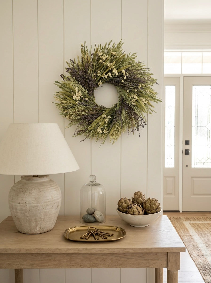 Dried Morning Lavender Wheel Wreath