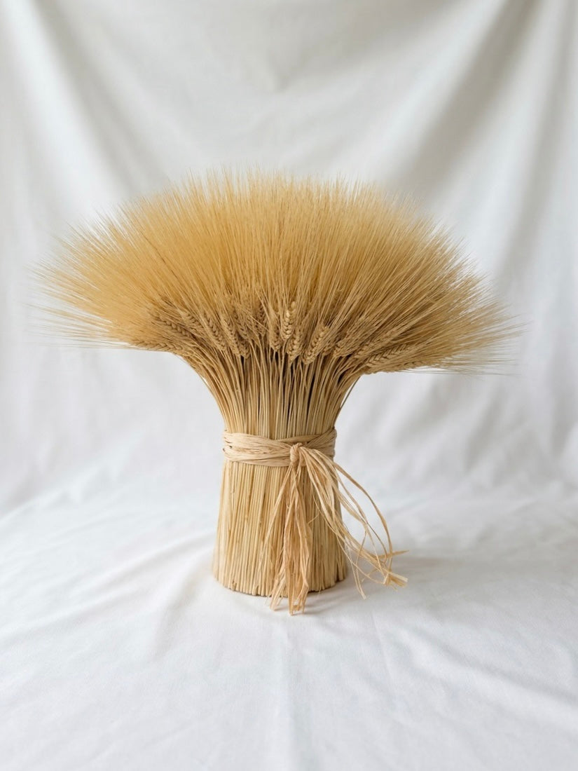 Dried Raffia Wheat Stack Centerpiece