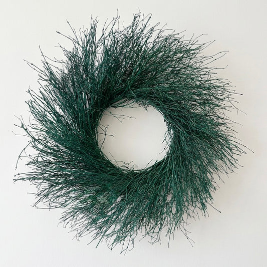Dried Quail Brush Emerald Green Twig Wreath