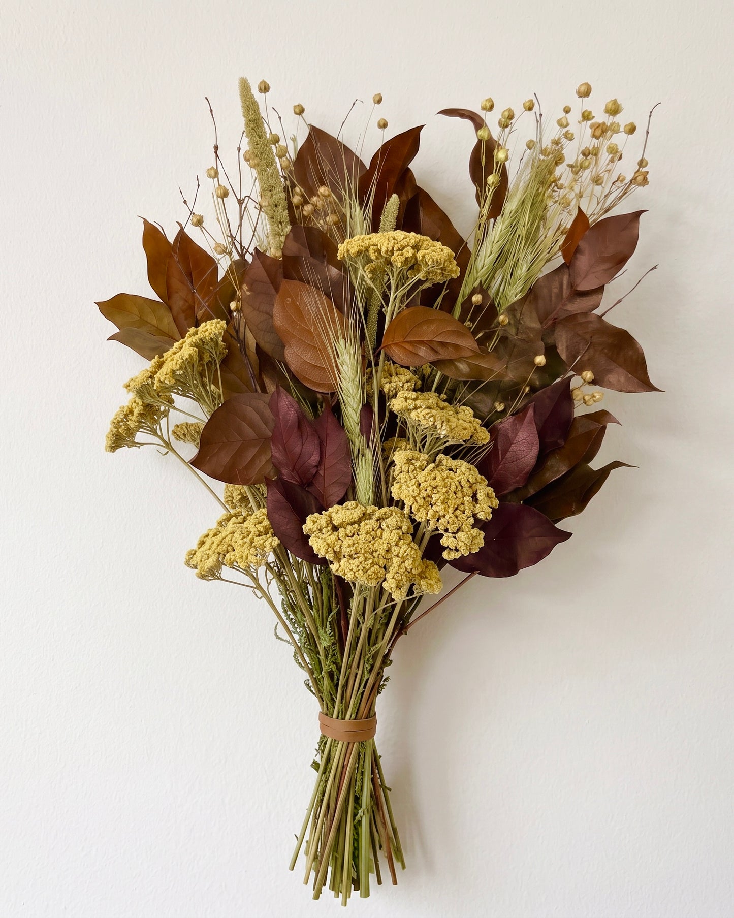 Dried and Preserved Flaxen Leaves Bouquet
