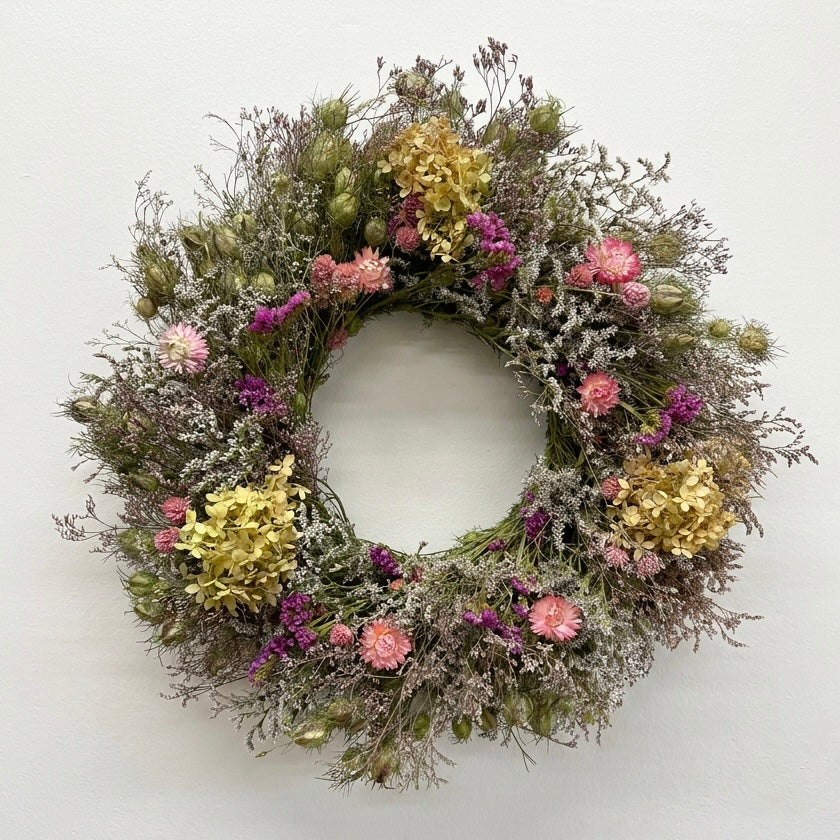 Dried Pink Paloma Wreath