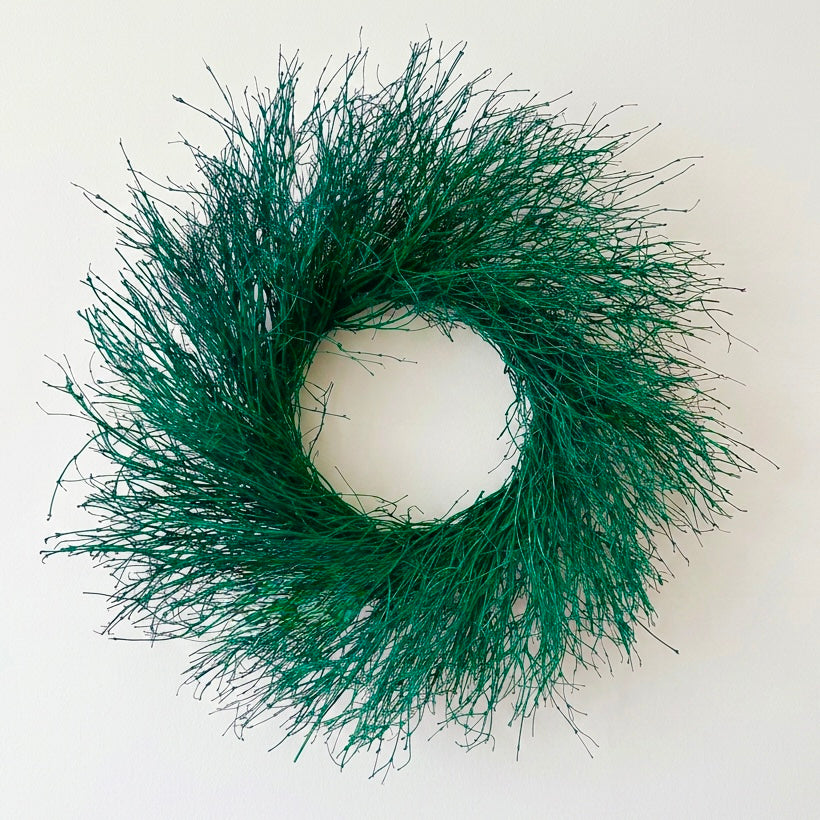 Dried Quail Brush Emerald Green Twig Wreath