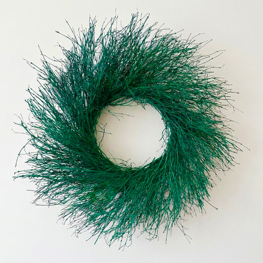 Dried Quail Brush Emerald Green Twig Wreath